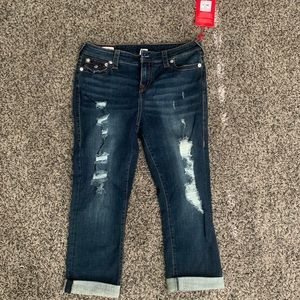 NWT True Religion Halle Capri Roll